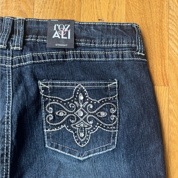 Jeans New roz&Ali Dark Blue Denim Jeans suze 14W - Picture 7 of 10